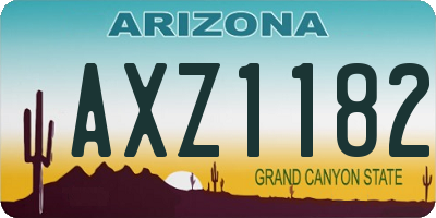 AZ license plate AXZ1182