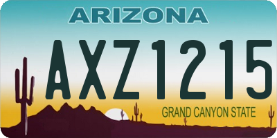 AZ license plate AXZ1215