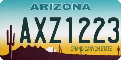 AZ license plate AXZ1223