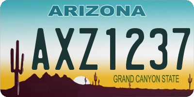 AZ license plate AXZ1237