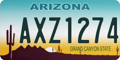 AZ license plate AXZ1274