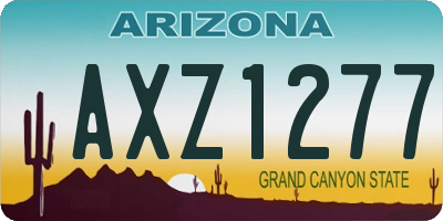 AZ license plate AXZ1277