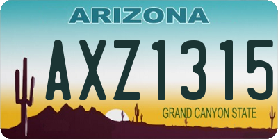 AZ license plate AXZ1315