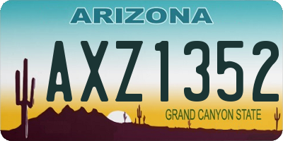 AZ license plate AXZ1352