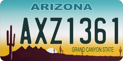 AZ license plate AXZ1361