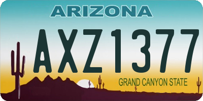 AZ license plate AXZ1377