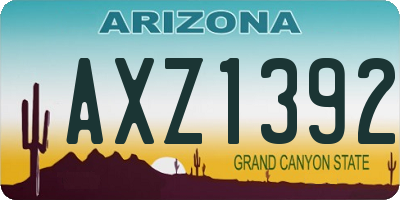 AZ license plate AXZ1392