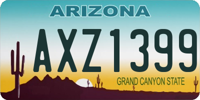AZ license plate AXZ1399