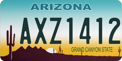 AZ license plate AXZ1412