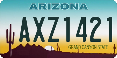 AZ license plate AXZ1421