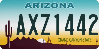 AZ license plate AXZ1442