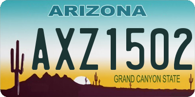 AZ license plate AXZ1502