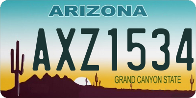 AZ license plate AXZ1534