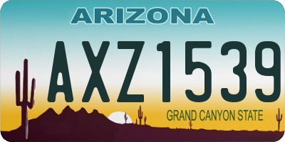 AZ license plate AXZ1539