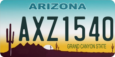 AZ license plate AXZ1540