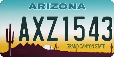 AZ license plate AXZ1543