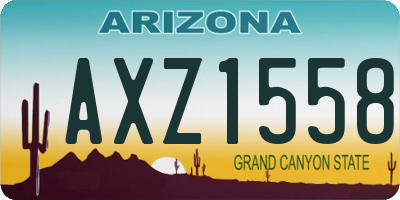 AZ license plate AXZ1558