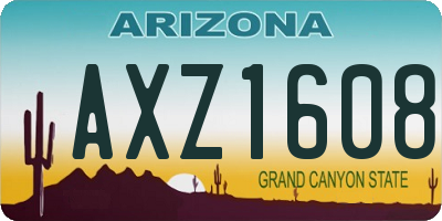 AZ license plate AXZ1608