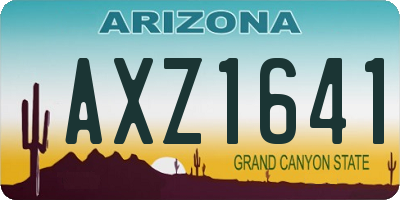 AZ license plate AXZ1641
