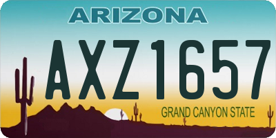 AZ license plate AXZ1657