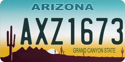 AZ license plate AXZ1673