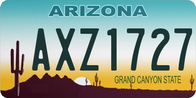 AZ license plate AXZ1727