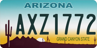 AZ license plate AXZ1772