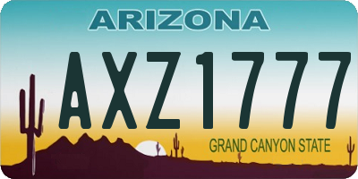 AZ license plate AXZ1777