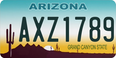 AZ license plate AXZ1789
