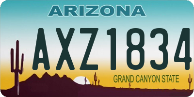 AZ license plate AXZ1834
