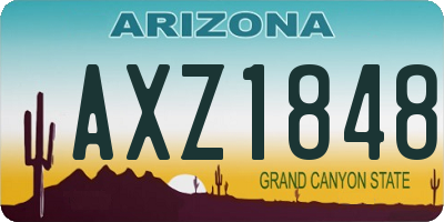 AZ license plate AXZ1848