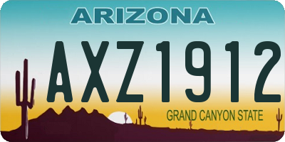 AZ license plate AXZ1912