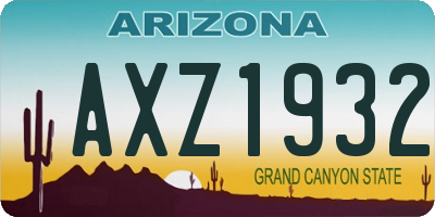 AZ license plate AXZ1932
