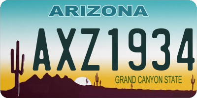 AZ license plate AXZ1934