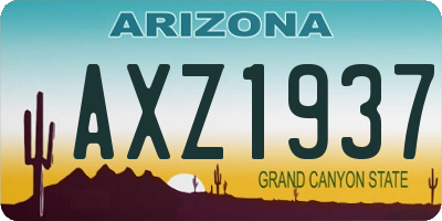 AZ license plate AXZ1937