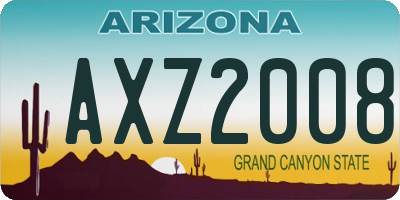 AZ license plate AXZ2008