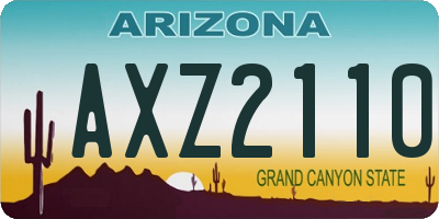 AZ license plate AXZ2110