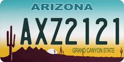 AZ license plate AXZ2121