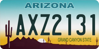 AZ license plate AXZ2131