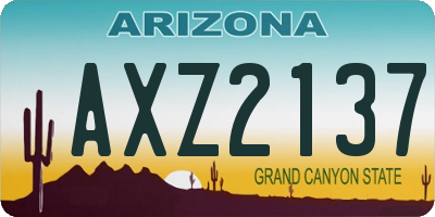 AZ license plate AXZ2137