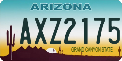 AZ license plate AXZ2175
