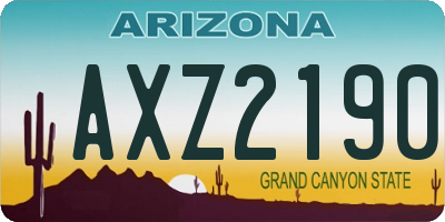 AZ license plate AXZ2190