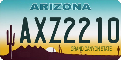 AZ license plate AXZ2210