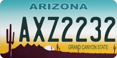AZ license plate AXZ2232