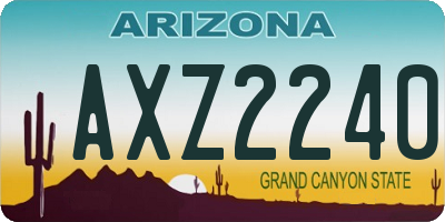 AZ license plate AXZ2240