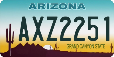 AZ license plate AXZ2251