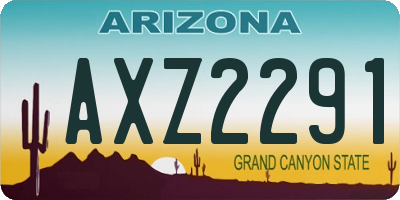AZ license plate AXZ2291