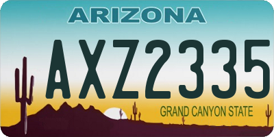 AZ license plate AXZ2335