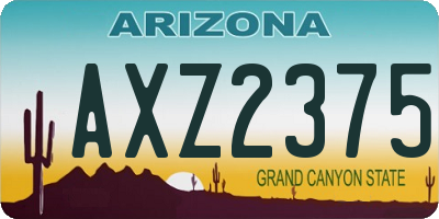 AZ license plate AXZ2375