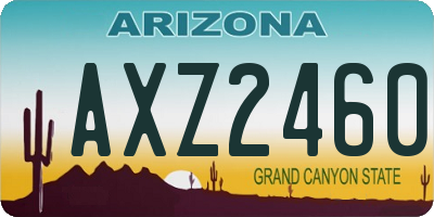 AZ license plate AXZ2460